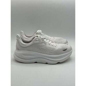 Hoka One One Womens BONDI 9 White Running Sneakers 1162012 WWH Sz 8.5B